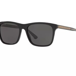 Black red green gold Gucci logo polarized wayfarer style sunglasses GG0381SN